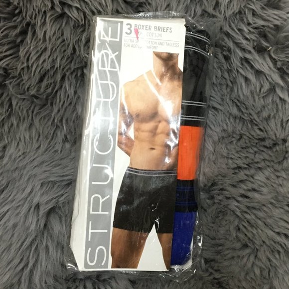 Structure | Men's Boxer Briefs | 3 Pack | Multicolour | Size S (28/30) - Picture 1 of 2